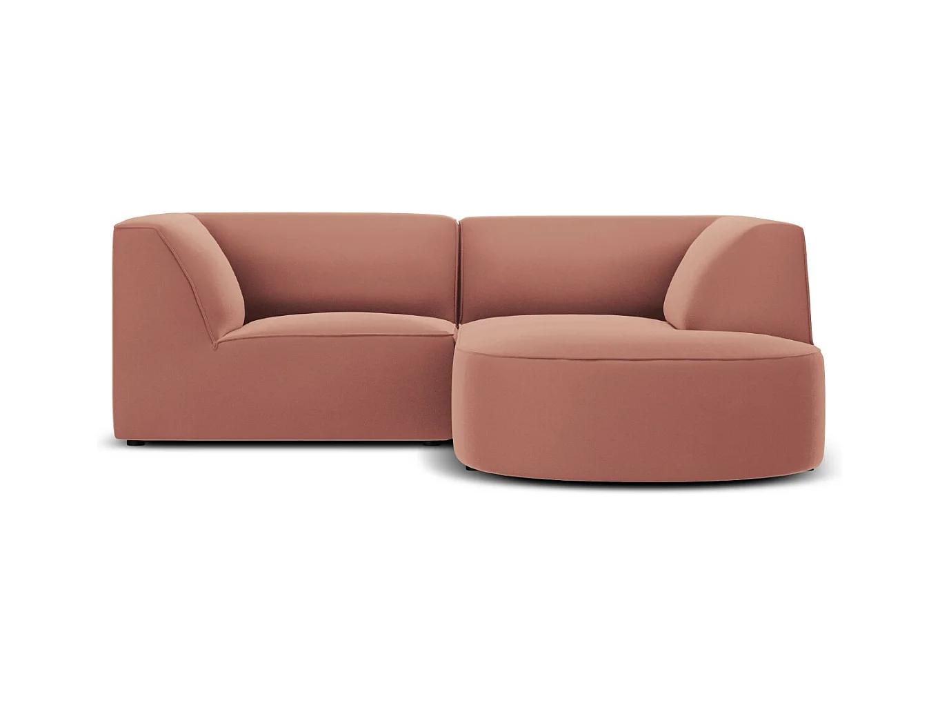 CXL by Christian Lacroix - Rechter hoekbank "Charles" 3 zitplaatsen, Flueel, Roze - 186x180x69cm