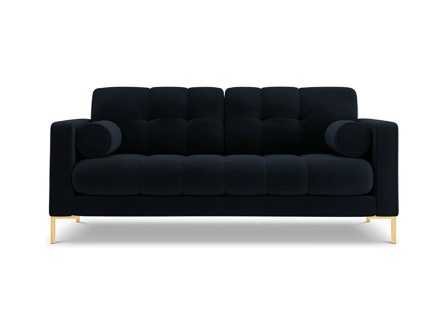 Cosmopolitan Design - Bank "Bali" 2 zitplaatsen, Flueel, Donkerblauw - 152x92x75cm