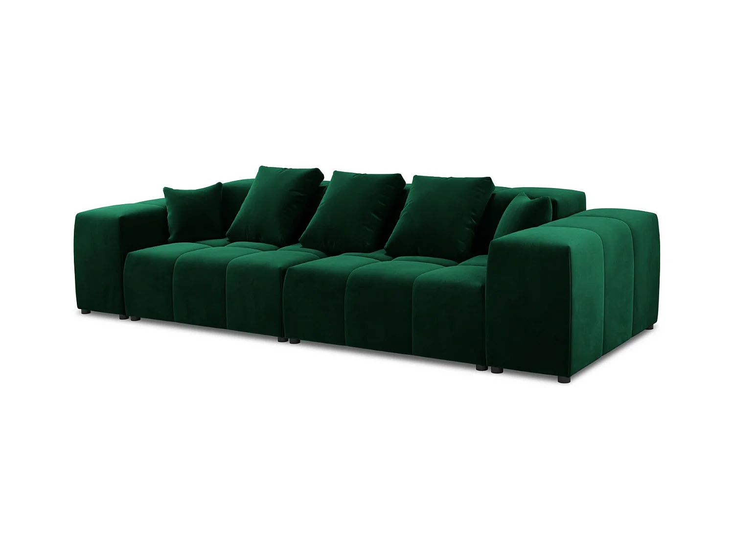 Cosmopolitan Design - Canapé modulable "Rome" 3 places en velours vert bouteille - 320x120x75cm