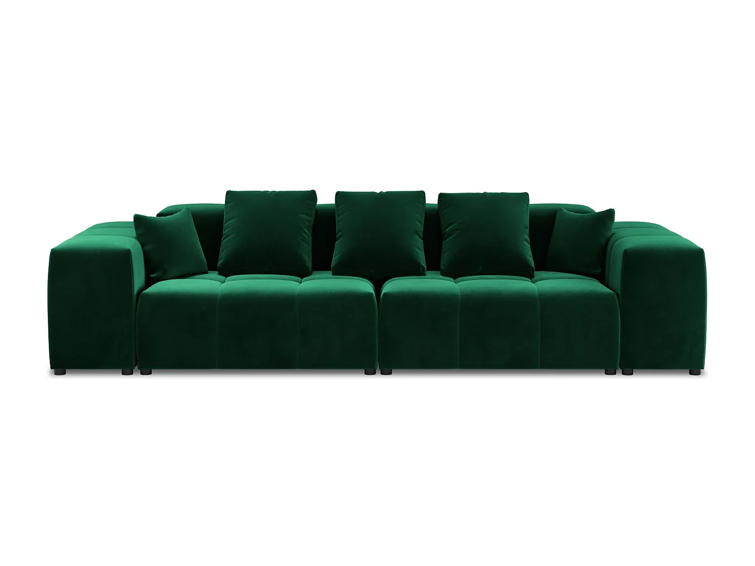 Cosmopolitan Design - Sofá modular "Rome" 3 lugares em veludo verde garrafa - 320x120x75cm