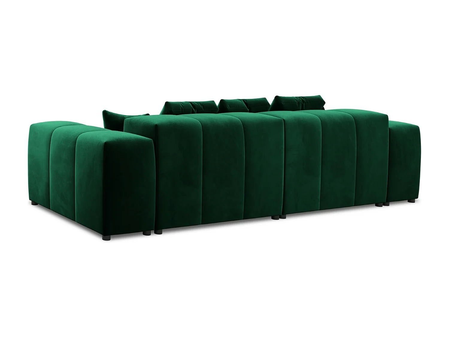 Cosmopolitan Design - Sofá modular "Rome" 3 lugares em veludo verde garrafa - 320x120x75cm