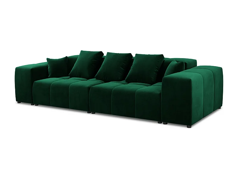 Cosmopolitan Design - Sofá modular "Rome" 3 lugares em veludo verde garrafa - 320x120x75cm
