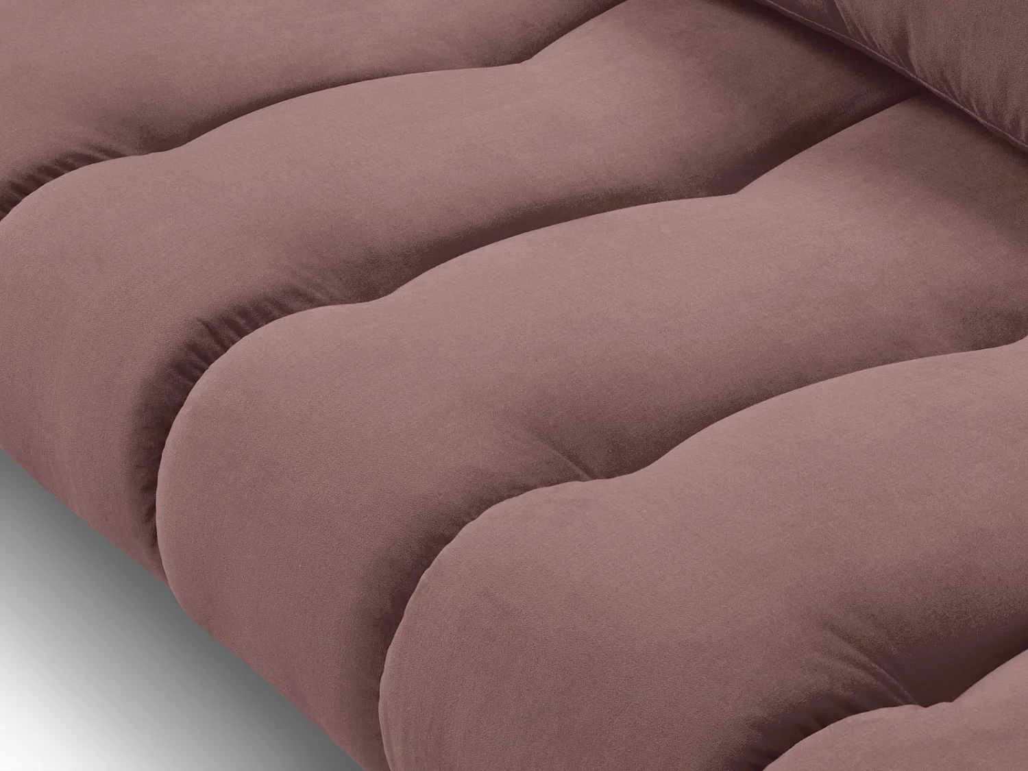 Cosmopolitan Design - Sofá esquinero derecho "Hastings" 5 plazas de terciopelo rosa - 301x216x75cm