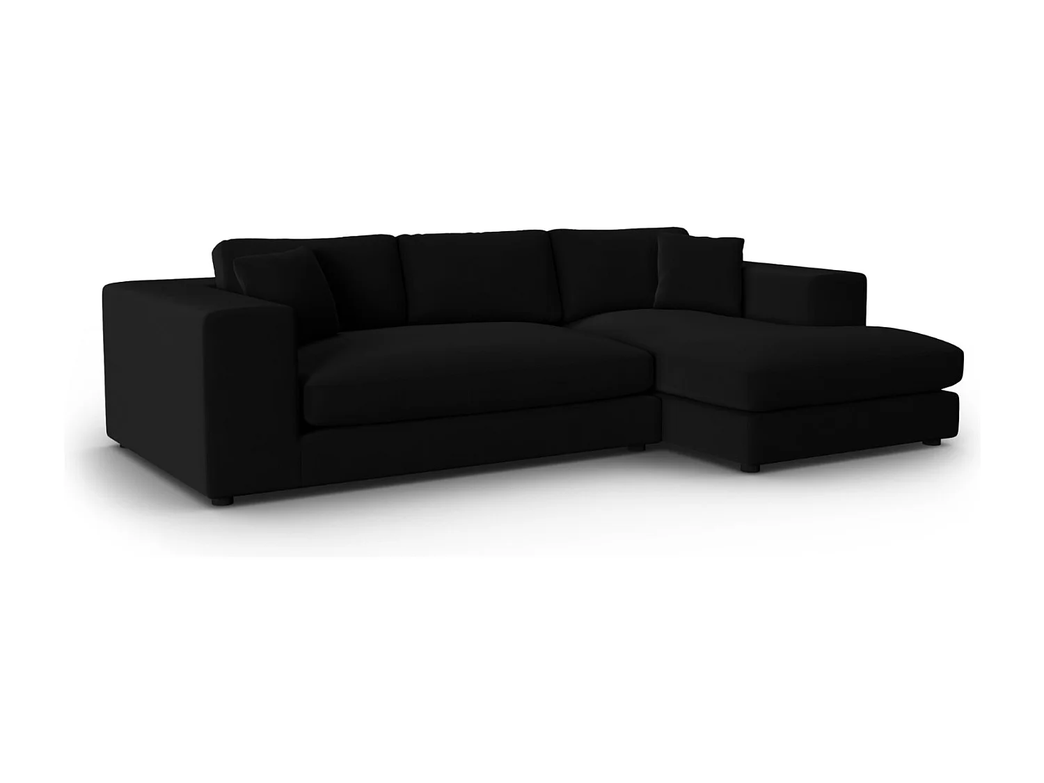 CXL by Christian Lacroix - Rechter hoekbank "Tendance" 5 zitplaatsen, Flueel, Zwart - 282x174x72cm