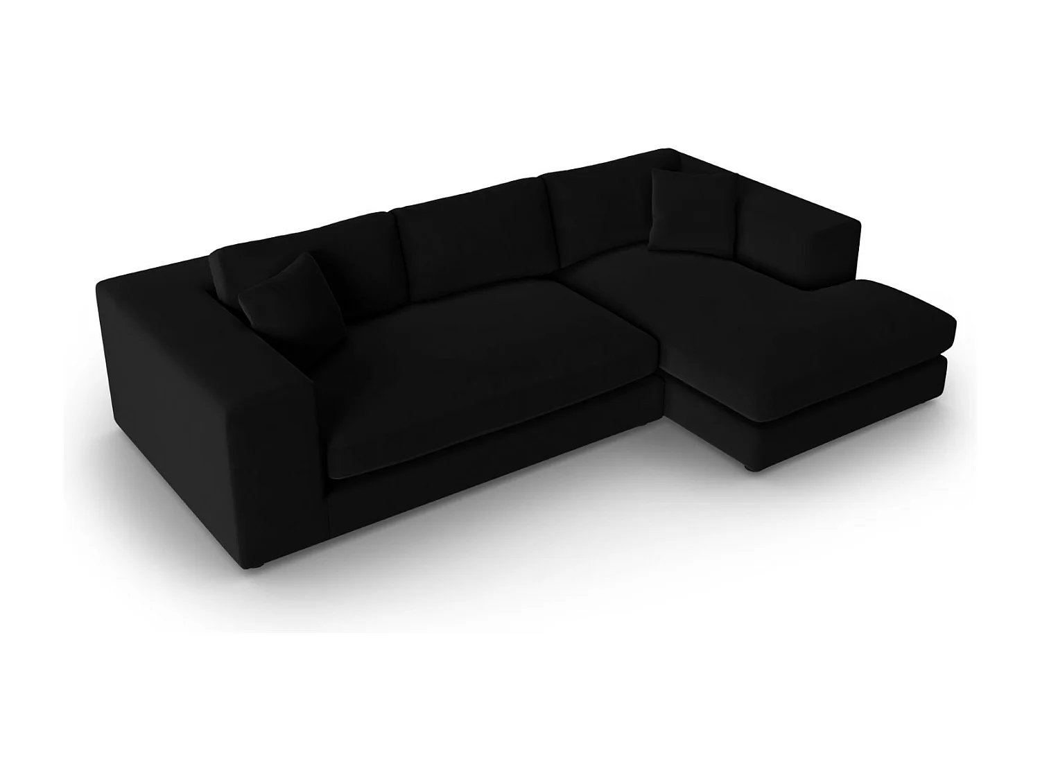 CXL by Christian Lacroix - Rechter hoekbank "Tendance" 5 zitplaatsen, Flueel, Zwart - 282x174x72cm