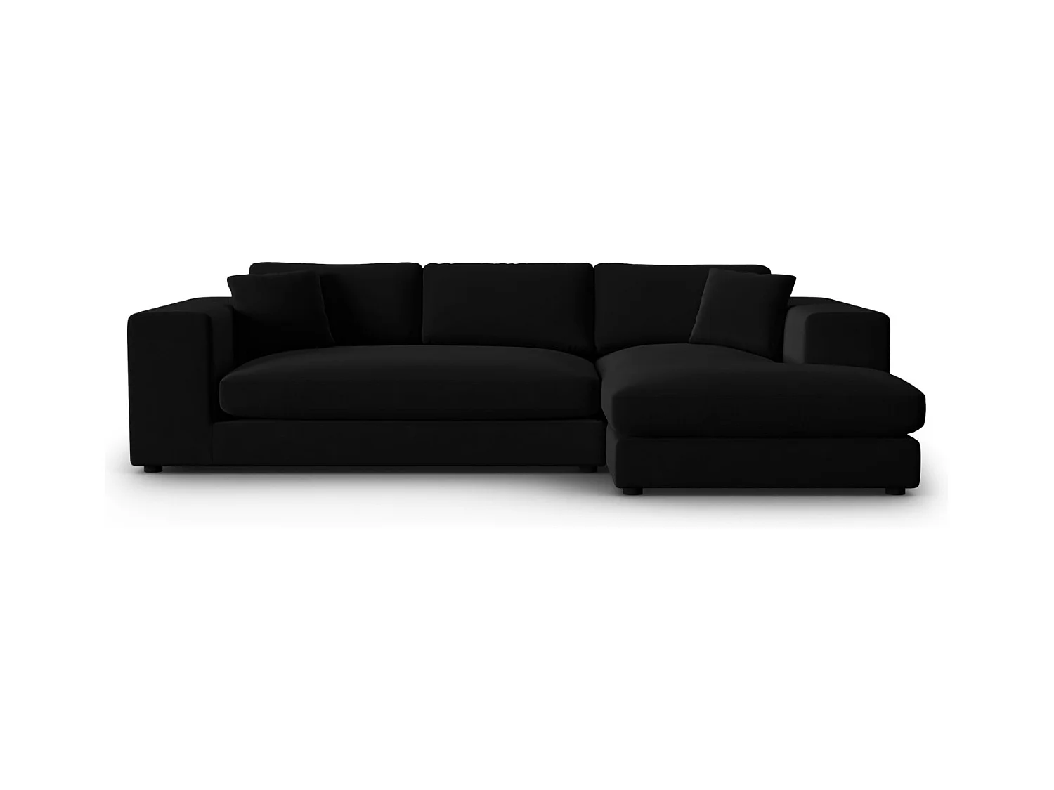 CXL by Christian Lacroix - Rechter hoekbank "Tendance" 5 zitplaatsen, Flueel, Zwart - 282x174x72cm