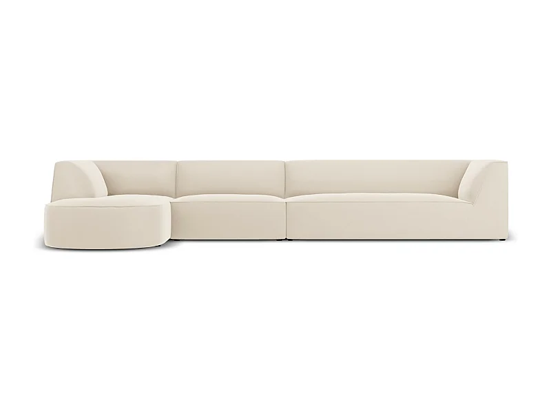 CXL by Christian Lacroix - 5-Sitzer Ecksofa links "Charles" Sitzer aus Samt beige - 366x180x69cm