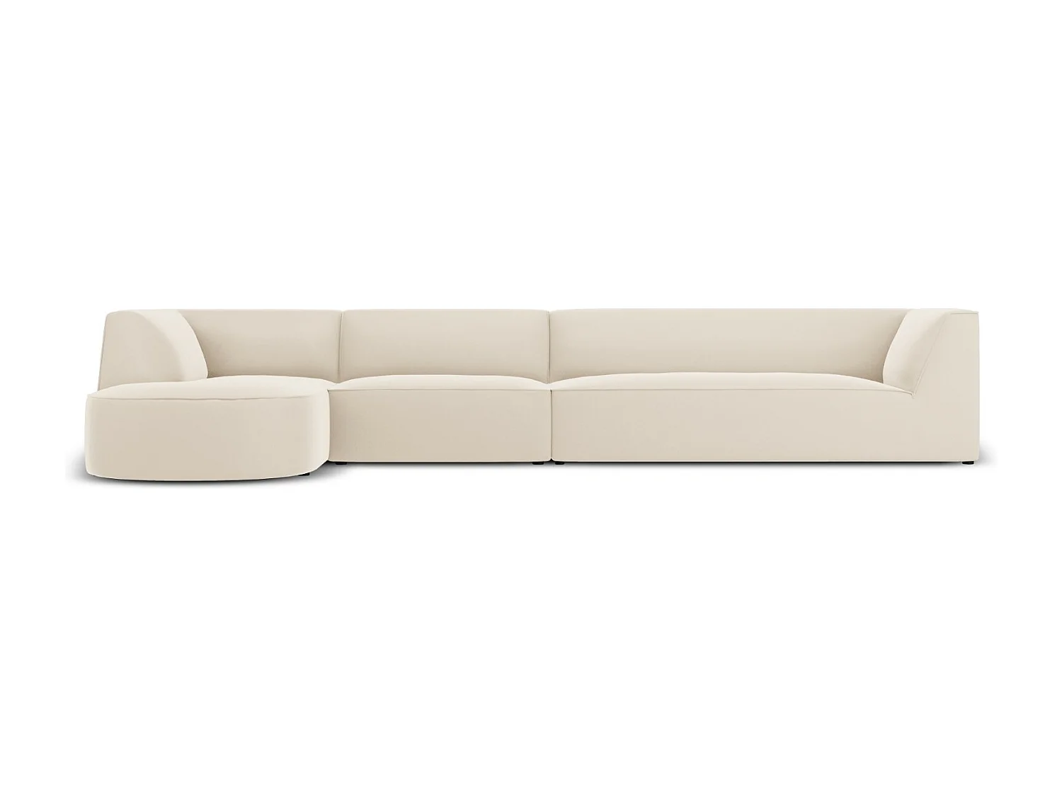 CXL by Christian Lacroix - Linker hoekbank "Charles" 5 zitplaatsen, Flueel, Beige - 366x180x69cm