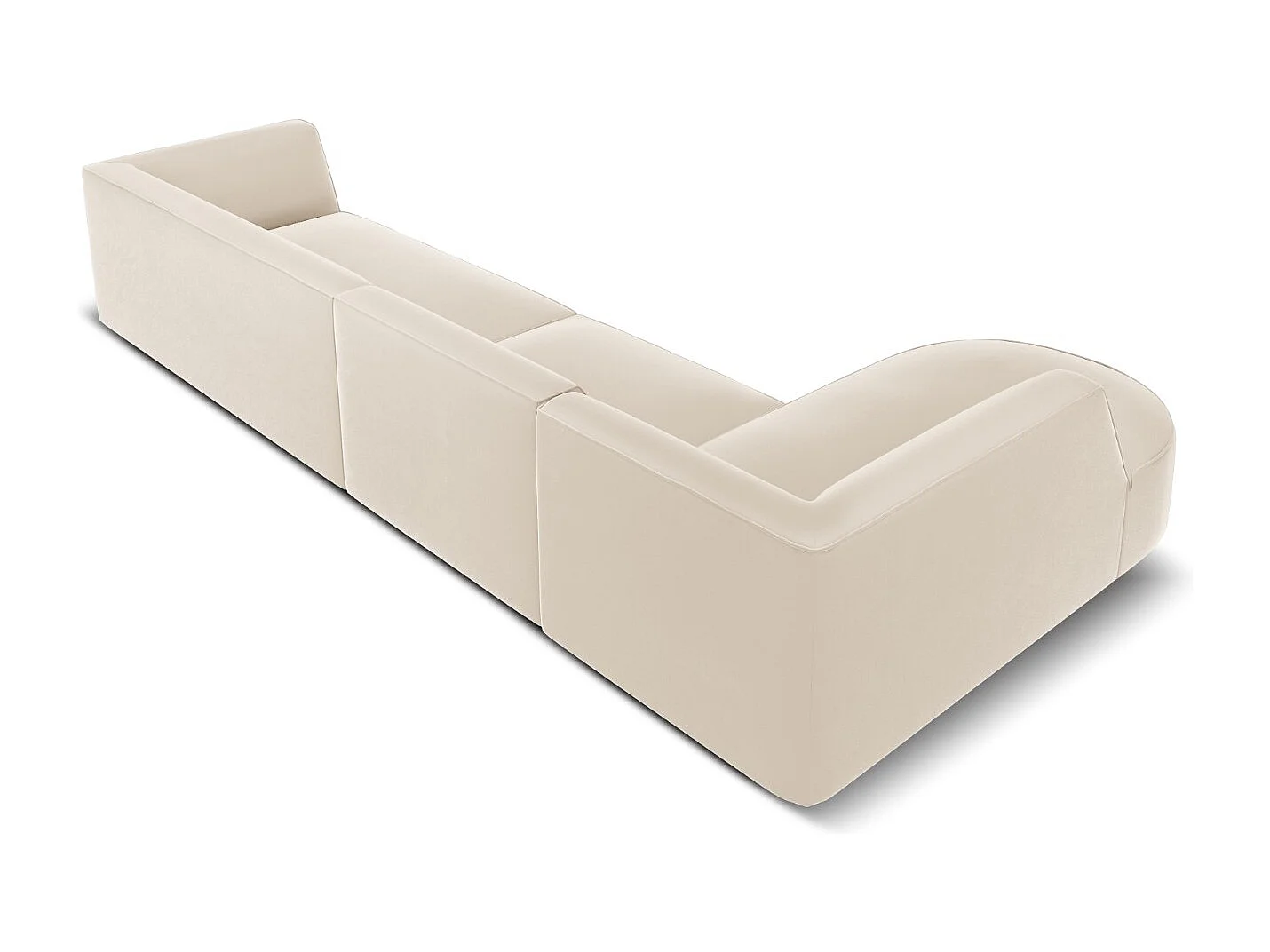 CXL by Christian Lacroix - Linker hoekbank "Charles" 5 zitplaatsen, Flueel, Beige - 366x180x69cm