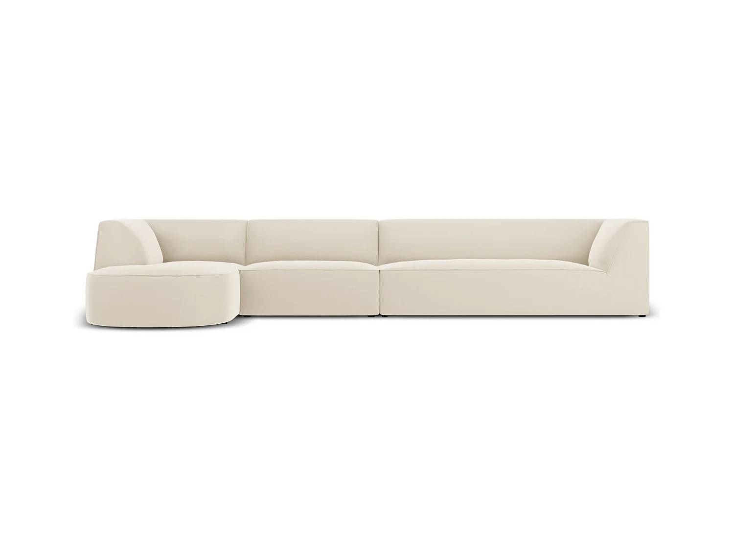 CXL by Christian Lacroix - Linker hoekbank "Charles" 5 zitplaatsen, Flueel, Beige - 366x180x69cm