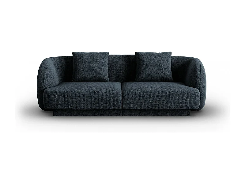 Cosmopolitan Design - 2-Sitzer Sofa "Tulum" aus Chenille-Stoff königsblau - 180x90x70cm