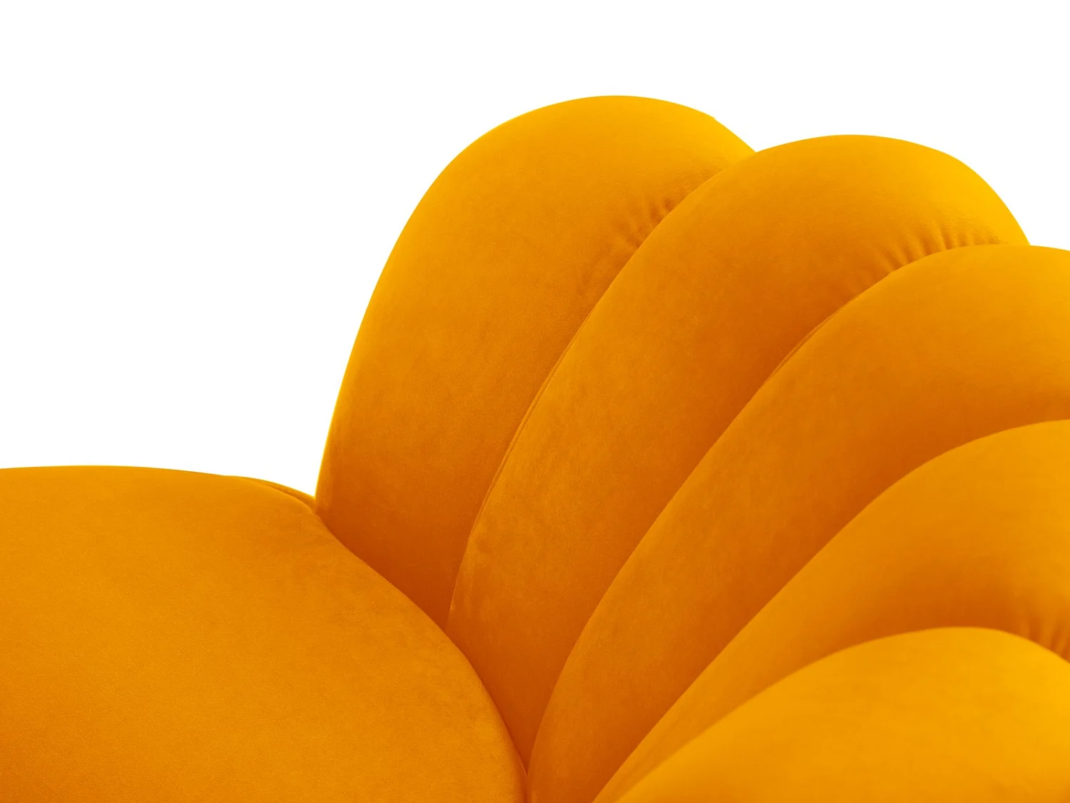 Cosmopolitan Design - Canapé "Kingston" 3 places en velours orange - 224x95x85cm