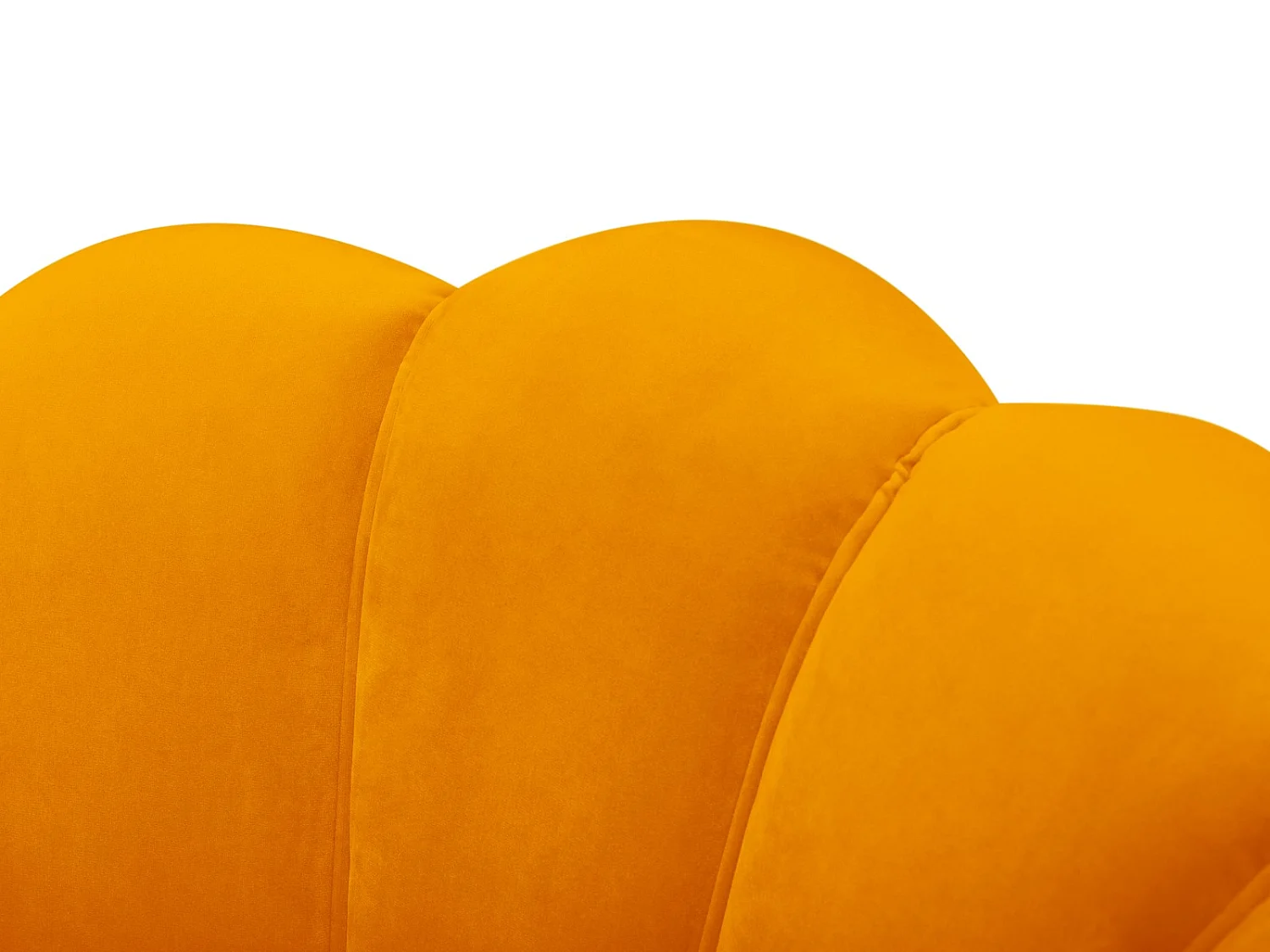 Cosmopolitan Design - Canapé "Kingston" 3 places en velours orange - 224x95x85cm