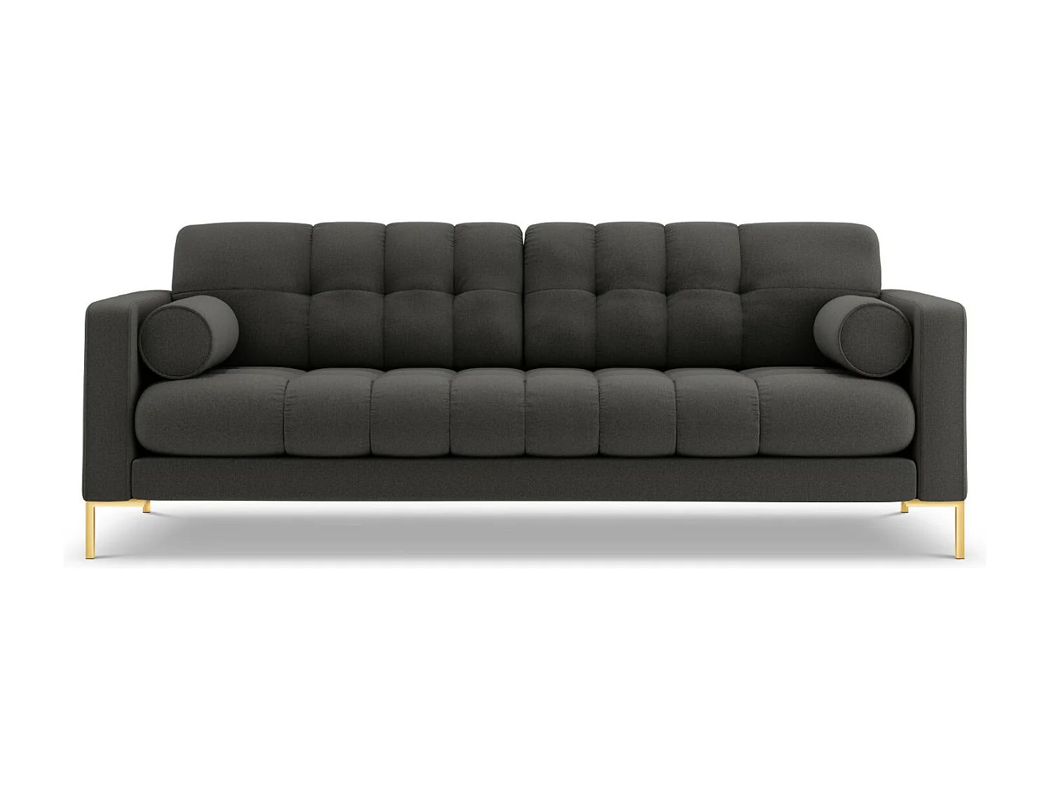 Cosmopolitan Design - Sofa, "Bali" 4 miejsca tkanina strukturalna, szary ciemny - 217x92x75cm