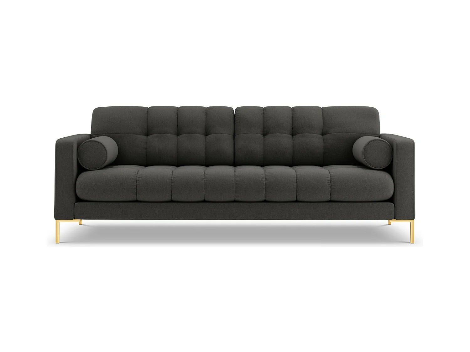 Cosmopolitan Design - Bank "Bali" 4 zitplaatsen, Structurele stof, Donkergrijs - 217x92x75cm