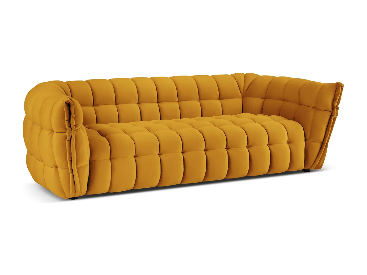 CXL by Christian Lacroix - Bank "Cedric" 3 zitplaatsen, Flueel, GEEL - 225x110x68cm