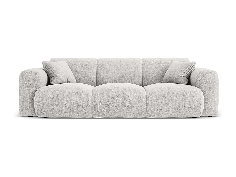 Cosmopolitan Design - 3-Sitzer Sofa "Nolio" aus Chenille-Stoff hellgrau - 235x95x72cm