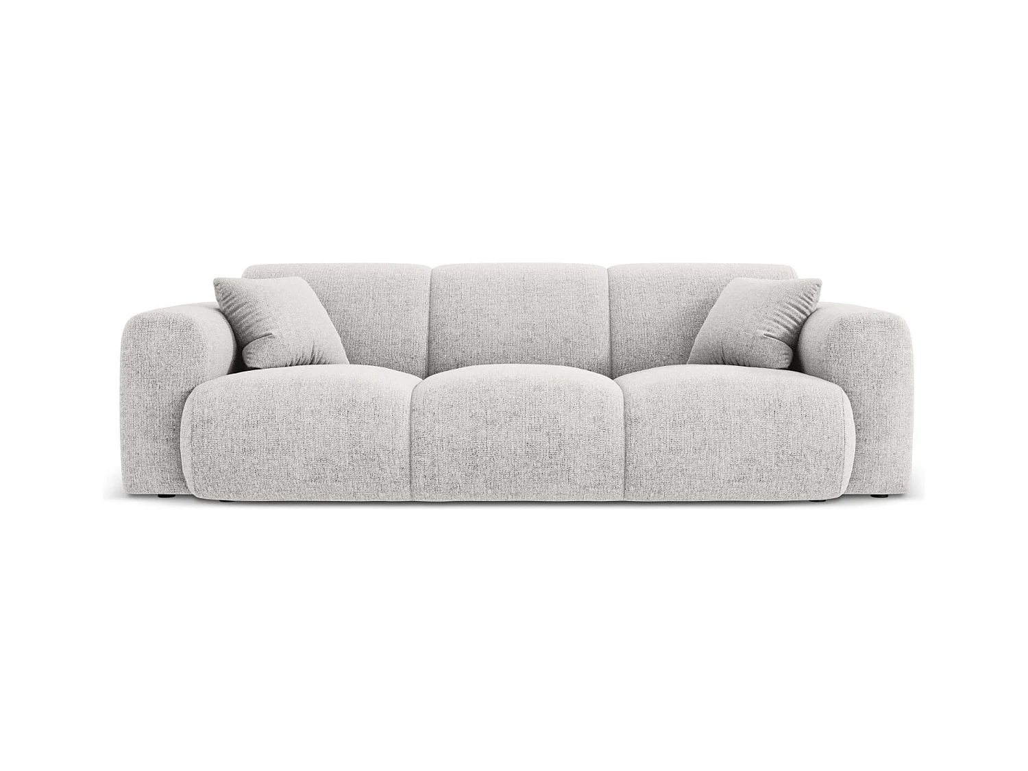 Cosmopolitan Design - Bank "Nolio" 3 zitplaatsen, Chenille, Lichtgrijs - 235x95x72cm