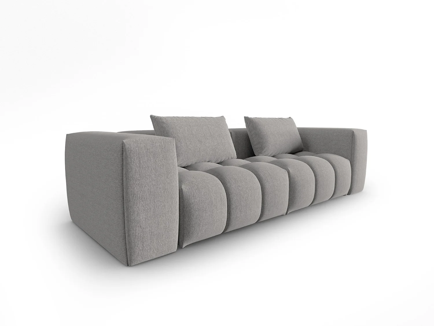 CXL by Christian Lacroix - Sofá modular "Lorella" 3 lugares em tecido estrutural bege escuro - 230x85x70cm