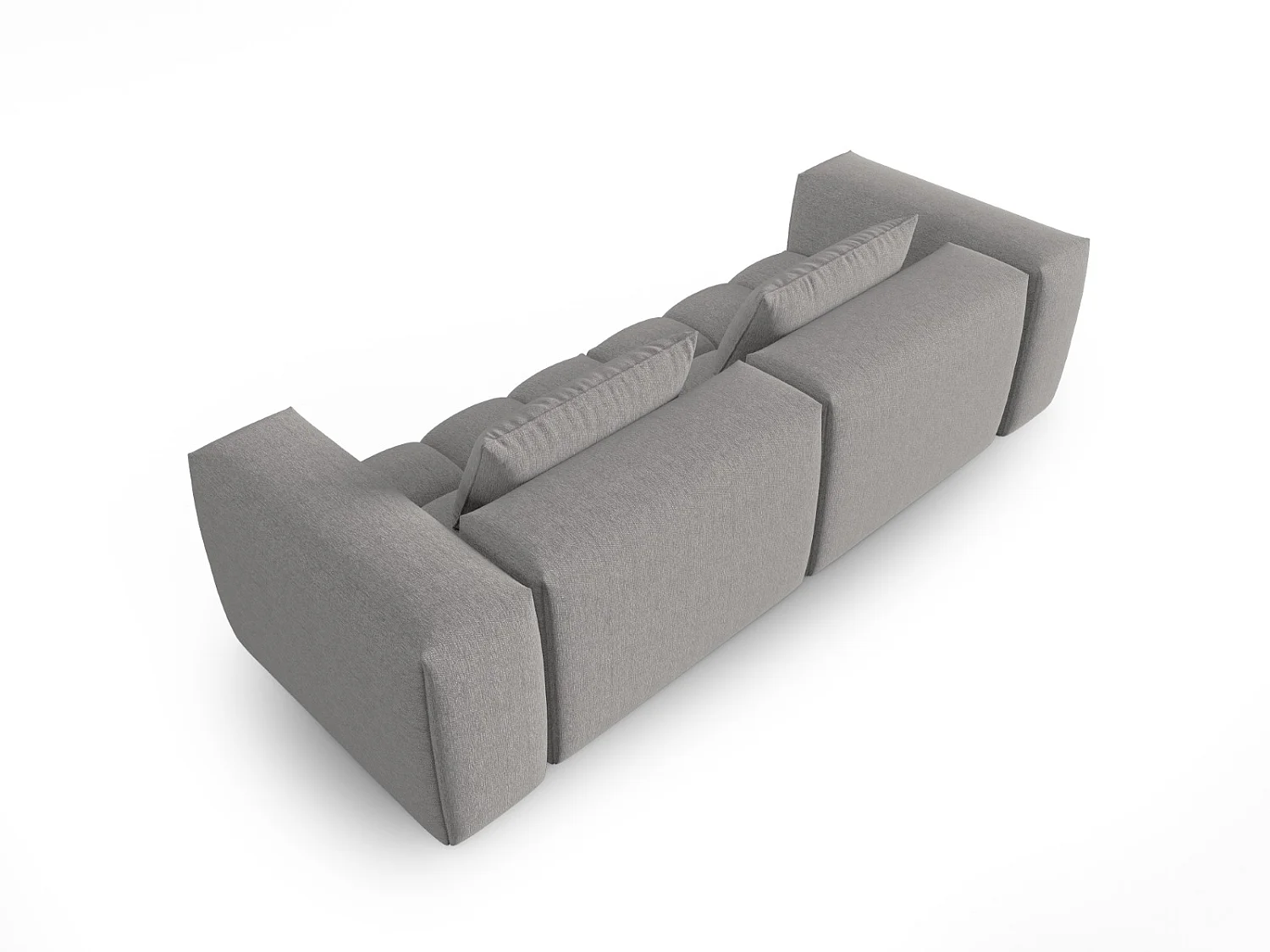 CXL by Christian Lacroix - Sofá modular "Lorella" 3 lugares em tecido estrutural bege escuro - 230x85x70cm