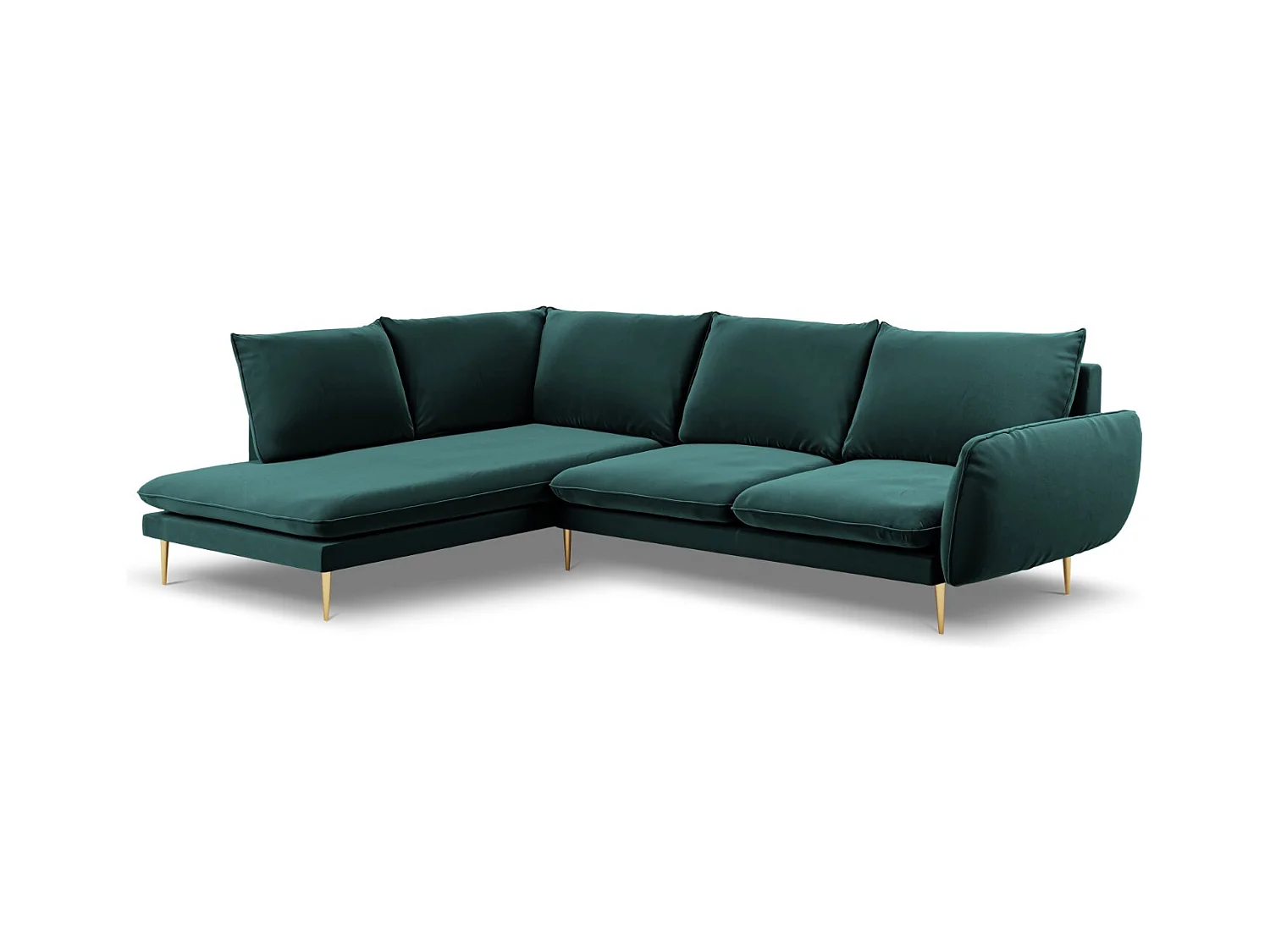 Cosmopolitan Design - Linker hoekbank "Vienna" 6 zitplaatsen, Flueel, Olie - 275x185x95cm