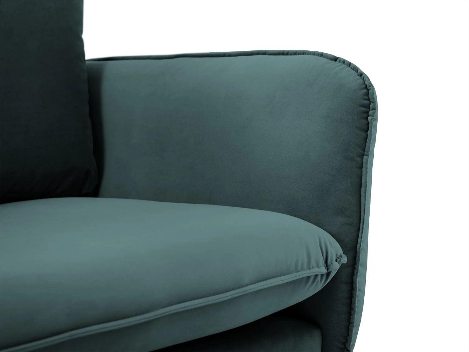 Cosmopolitan Design - 6-Sitzer Ecksofa links "Vienna" aus Samt petrol - 275x185x95cm