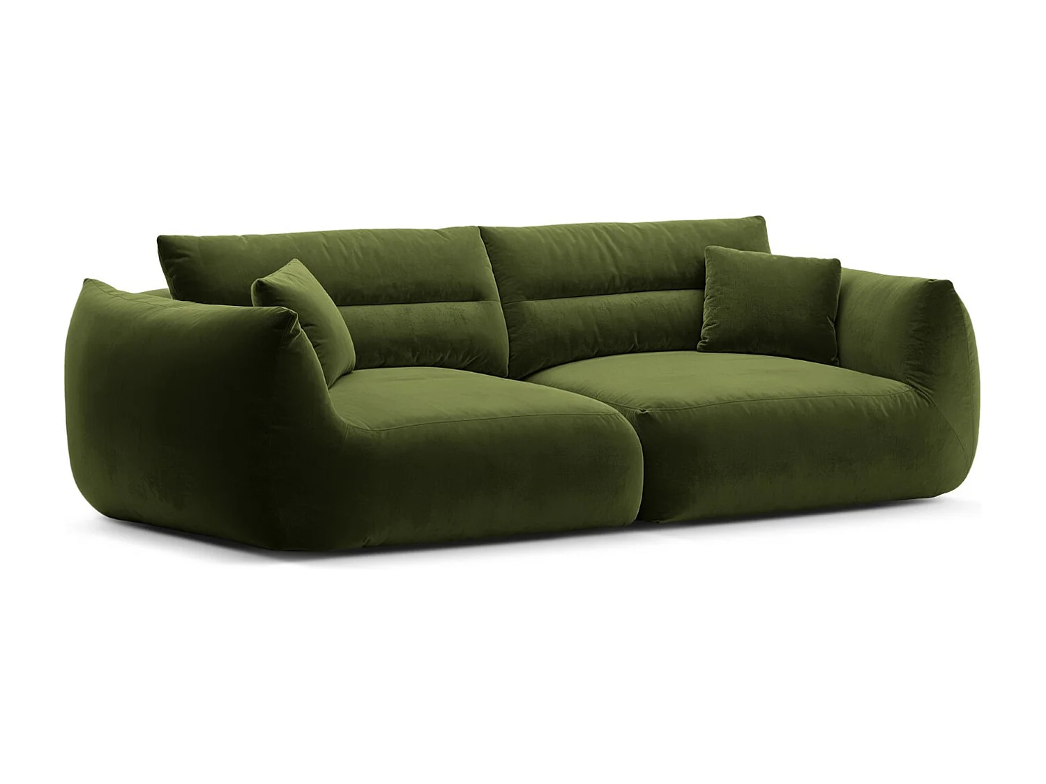 CXL by Christian Lacroix - Canapé modulable "Maurie" 4 places en velours vert armée - 264x107x90cm