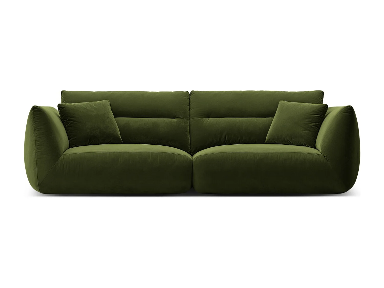 CXL by Christian Lacroix - Sofá modular "Maurie" 4 lugares em veludo verde exército - 264x107x90cm