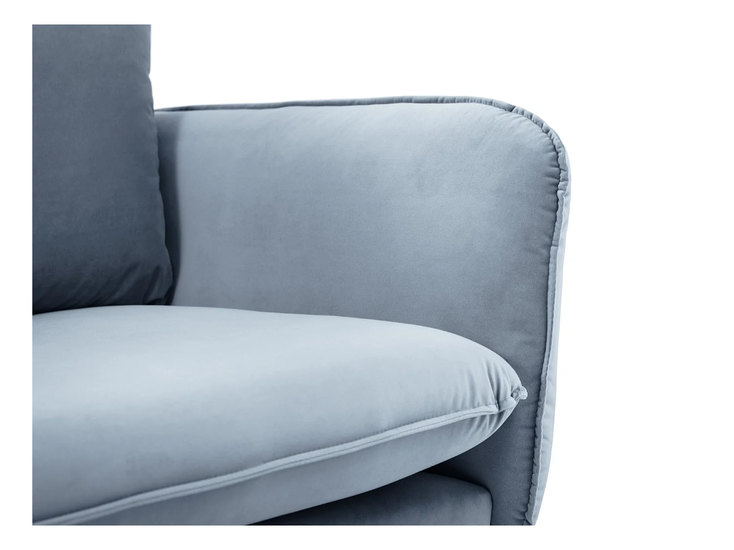 Cosmopolitan Design - Canapé d'angle gauche "Vienna" 6 places en velours bleu - 275x185x95cm