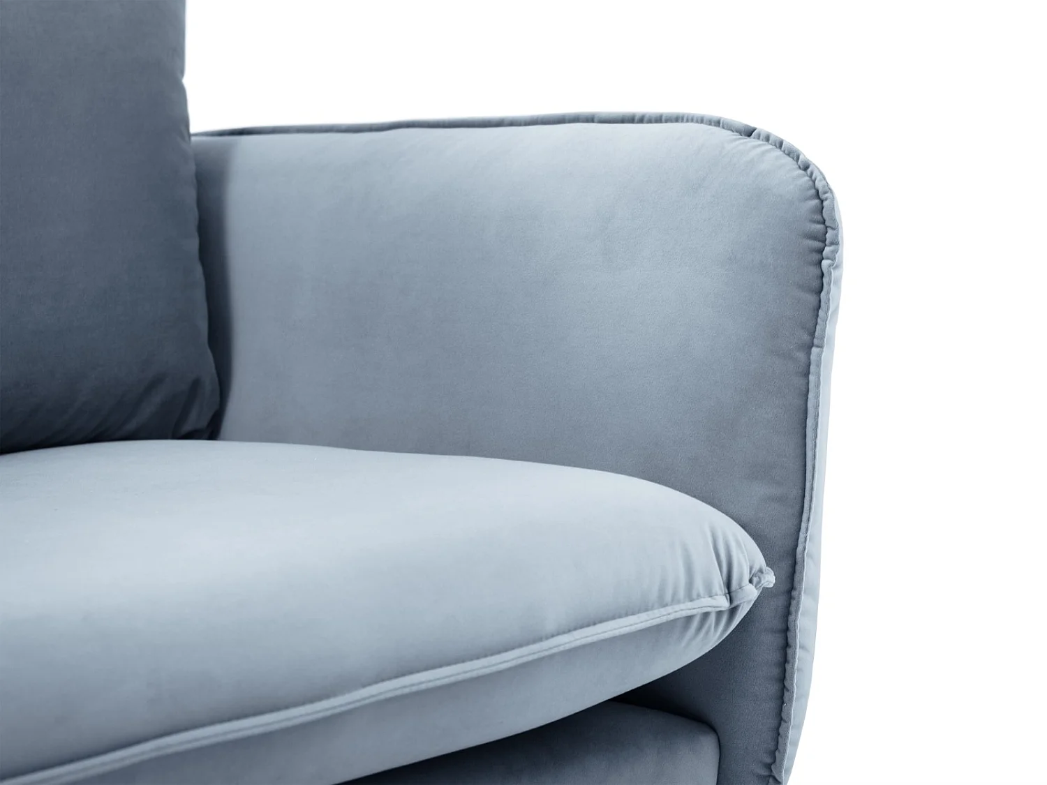 Cosmopolitan Design - Narożnik lewy, "Vienna" 6 miejsc welur, niebieski - 275x185x95cm