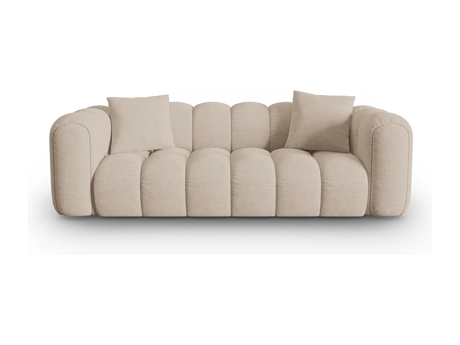 CXL by Christian Lacroix - Divano "Clotilde" 3 posti in tessuto strutturato cappuccino - 242x94x70cm