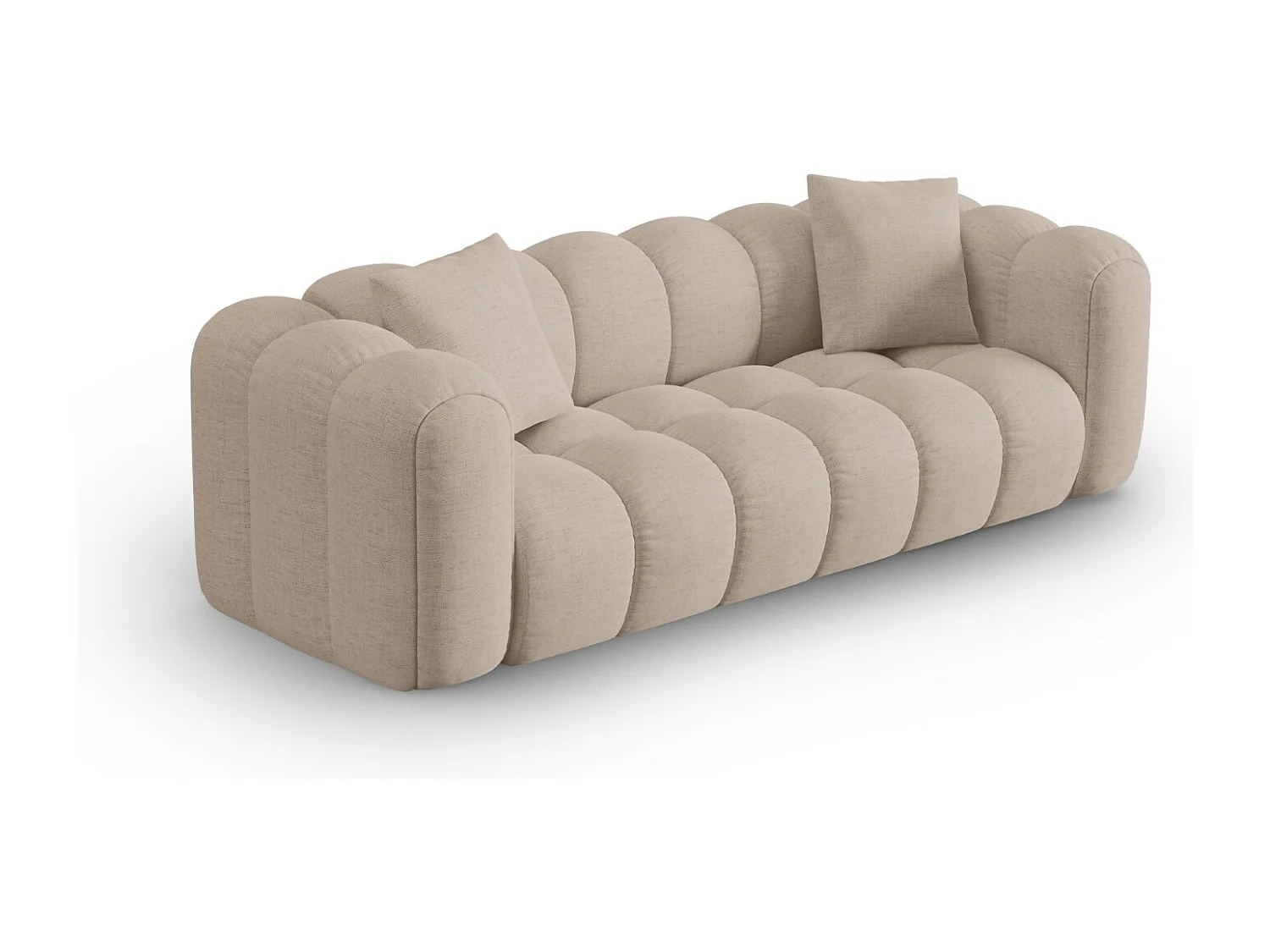 CXL by Christian Lacroix - Divano "Clotilde" 3 posti in tessuto strutturato cappuccino - 242x94x70cm