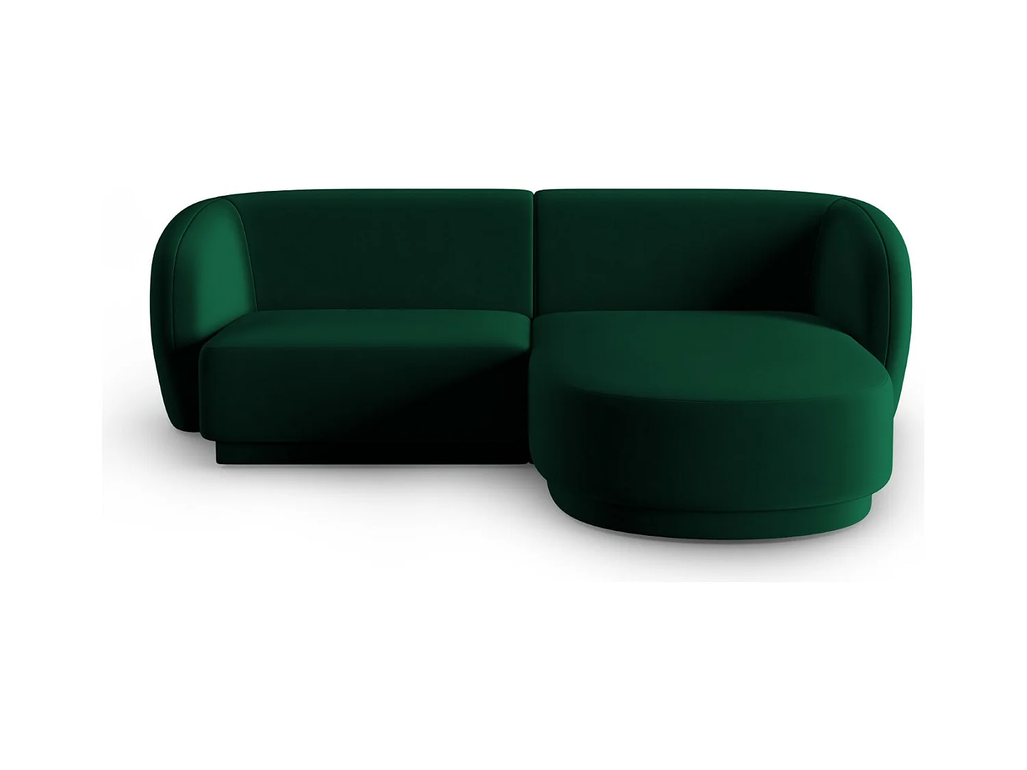 CXL by Christian Lacroix - Sofá modular de canto direito "Lionel" 3 lugares em veludo verde garrafa - 188x155x74cm