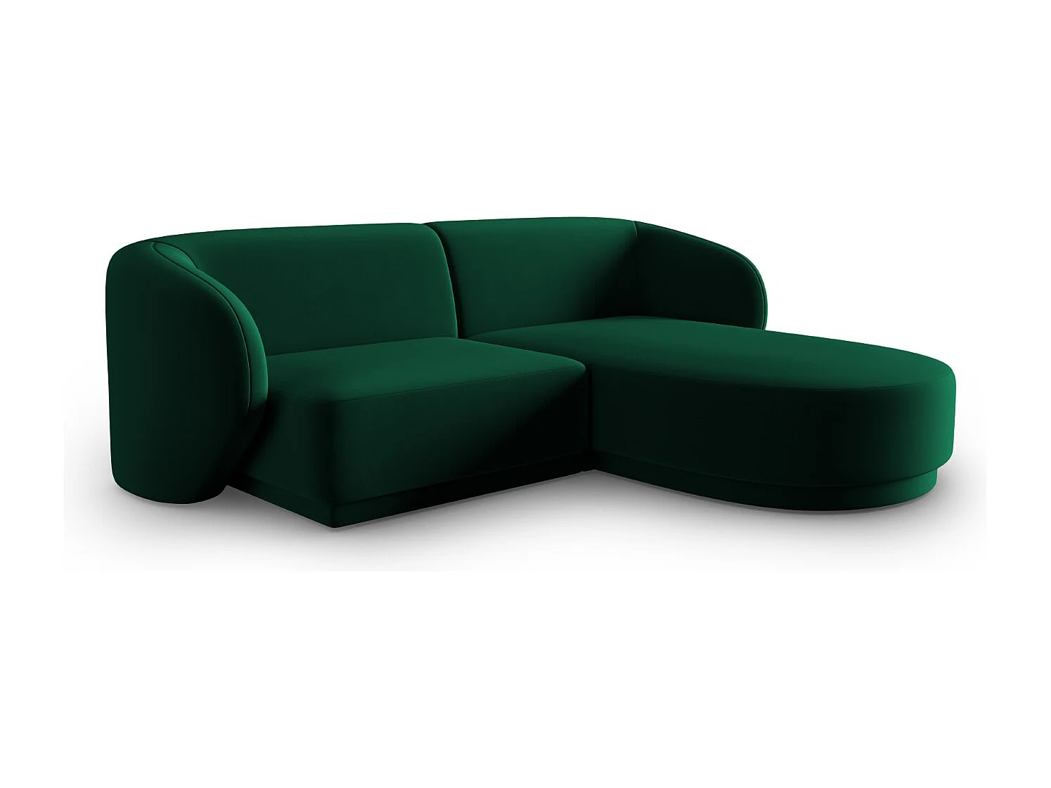 CXL by Christian Lacroix - Modulaire hoekbank rechts "Lionel" 3 zitplaatsen, Flueel, Flessengroen - 188x155x74cm