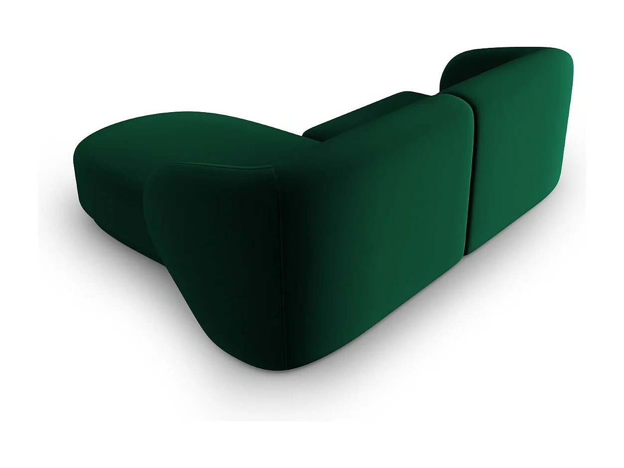 CXL by Christian Lacroix - Modulaire hoekbank rechts "Lionel" 3 zitplaatsen, Flueel, Flessengroen - 188x155x74cm