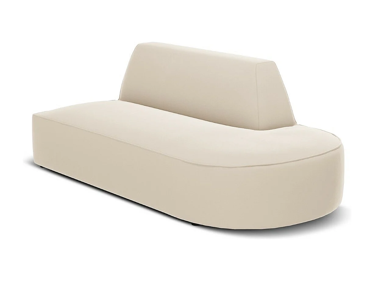 CXL by Christian Lacroix - Sofá modular direito "Charles" 2 lugares em veludo bege - 181x93x69cm