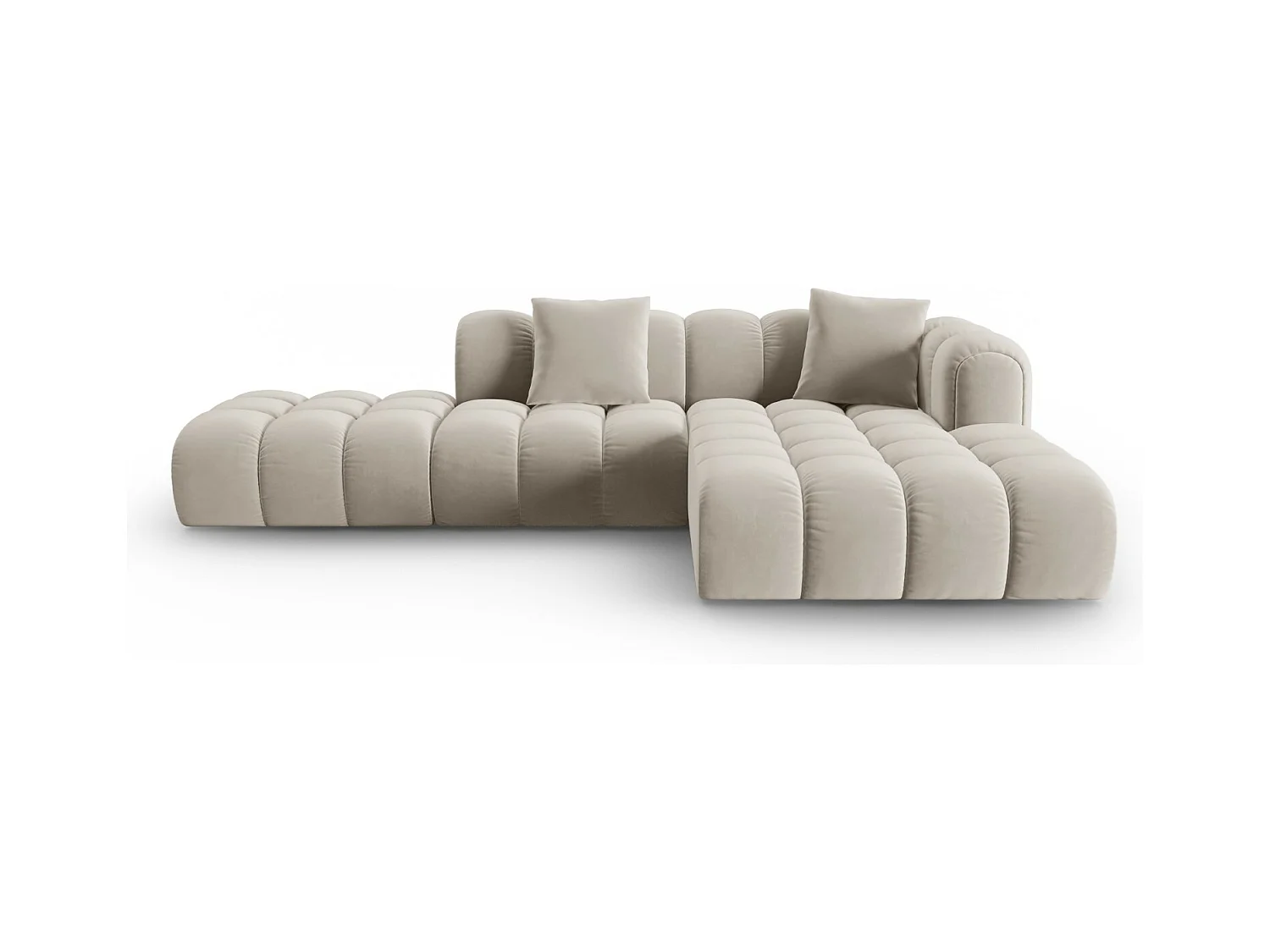CXL by Christian Lacroix - Sofá esquinero modular derecho "Clotilde" 4 plazas de terciopelo crudo - 309x190x70cm
