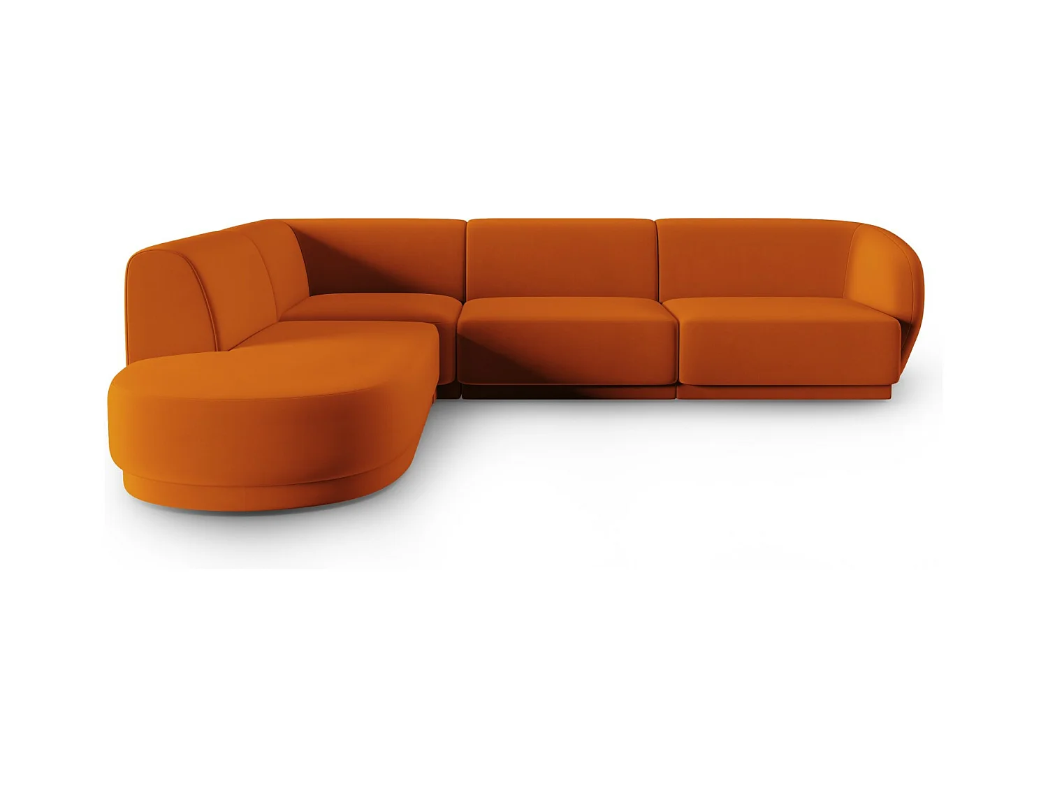 CXL by Christian Lacroix - Modulaire hoekbank links "Lionel" 5 zitplaatsen, Flueel, Terracotta - 265x232x74cm