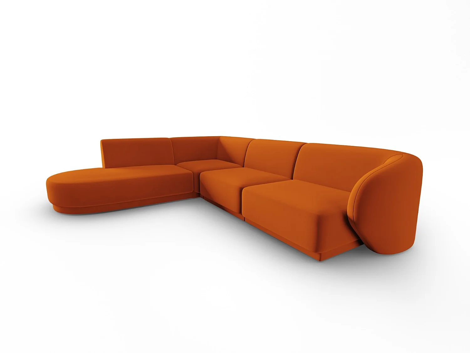 CXL by Christian Lacroix - Divano angolare modulare sinistro "Lionel" 5 posti in velluto terracotta - 265x232x74cm