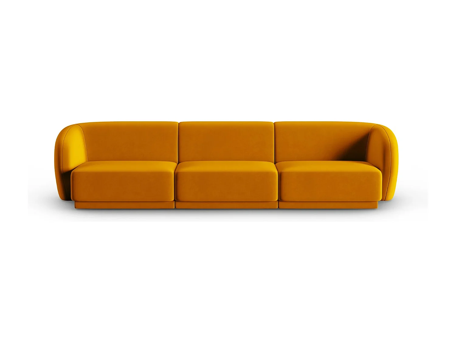 CXL by Christian Lacroix - Canapé modulable "Lionel" 3 places en velours jaune - 266x93x74cm