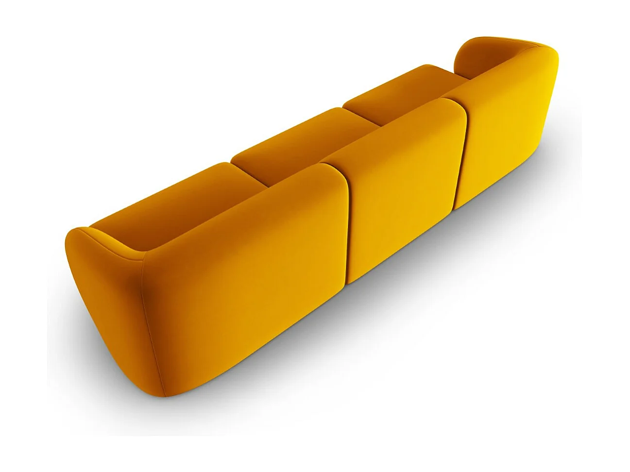 CXL by Christian Lacroix - Canapé modulable "Lionel" 3 places en velours jaune - 266x93x74cm