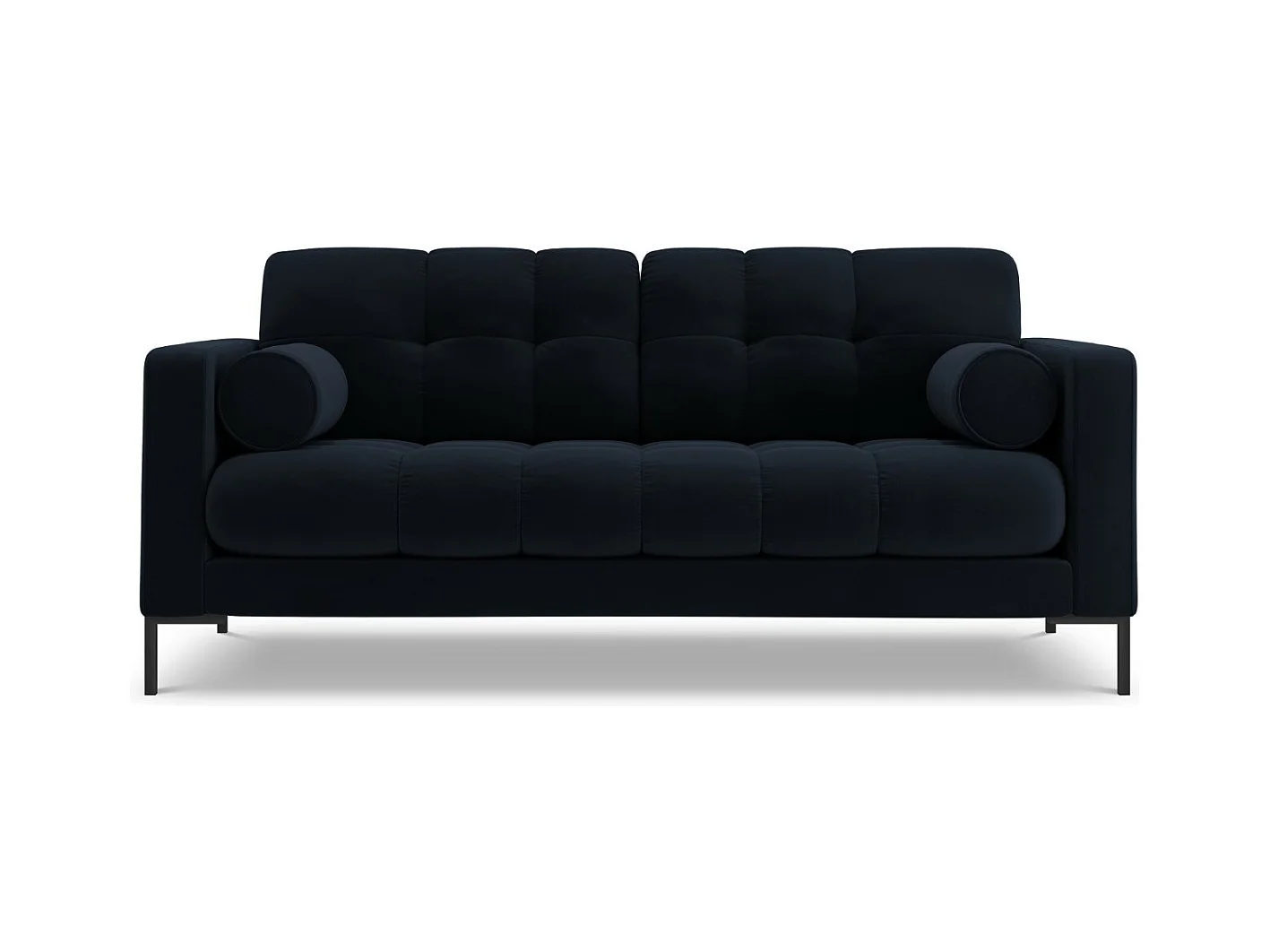 Cosmopolitan Design - Canapé "Bali" 2 places en velours bleu foncé - 152x92x75cm