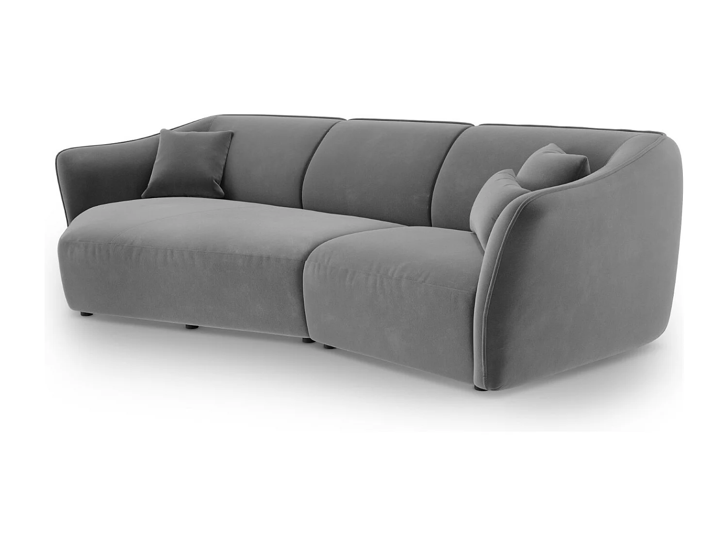 Cosmopolitan Design - Canapé d'angle gauche modulable "Tokyo" 5 places en velours gris clair - 292x138x79cm