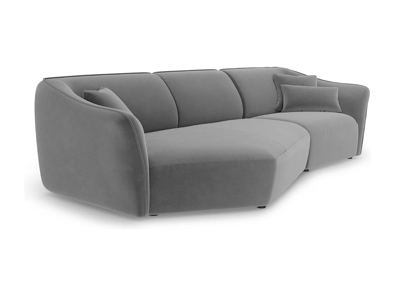 Cosmopolitan Design - Canapé d'angle gauche modulable "Tokyo" 5 places en velours gris clair - 292x138x79cm