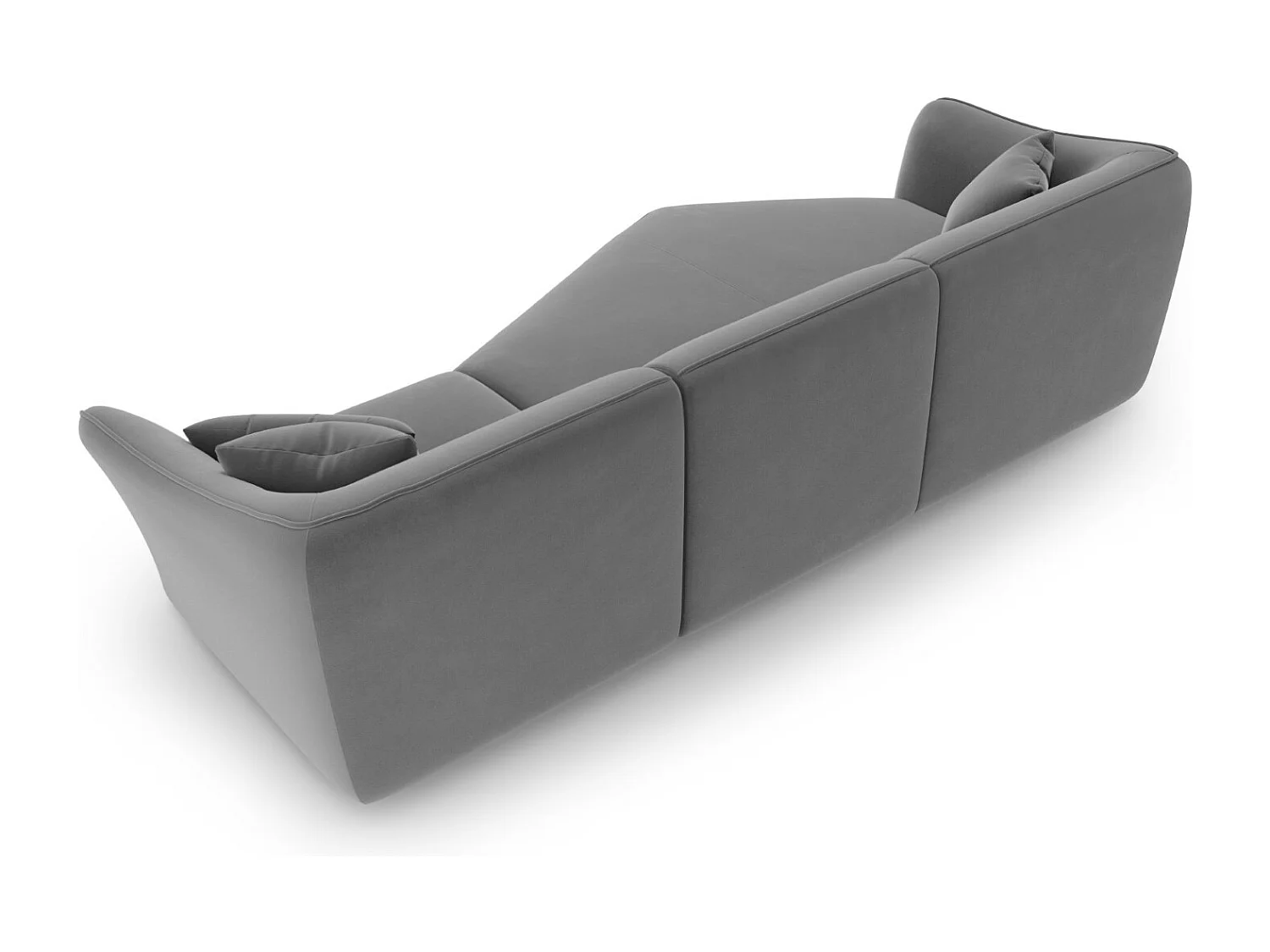 Cosmopolitan Design - Canapé d'angle gauche modulable "Tokyo" 5 places en velours gris clair - 292x138x79cm