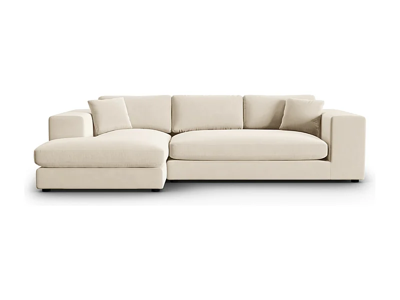 CXL by Christian Lacroix - 5-Sitzer Ecksofa links "Tendance" Sitzer aus Samt beige - 282x174x72cm