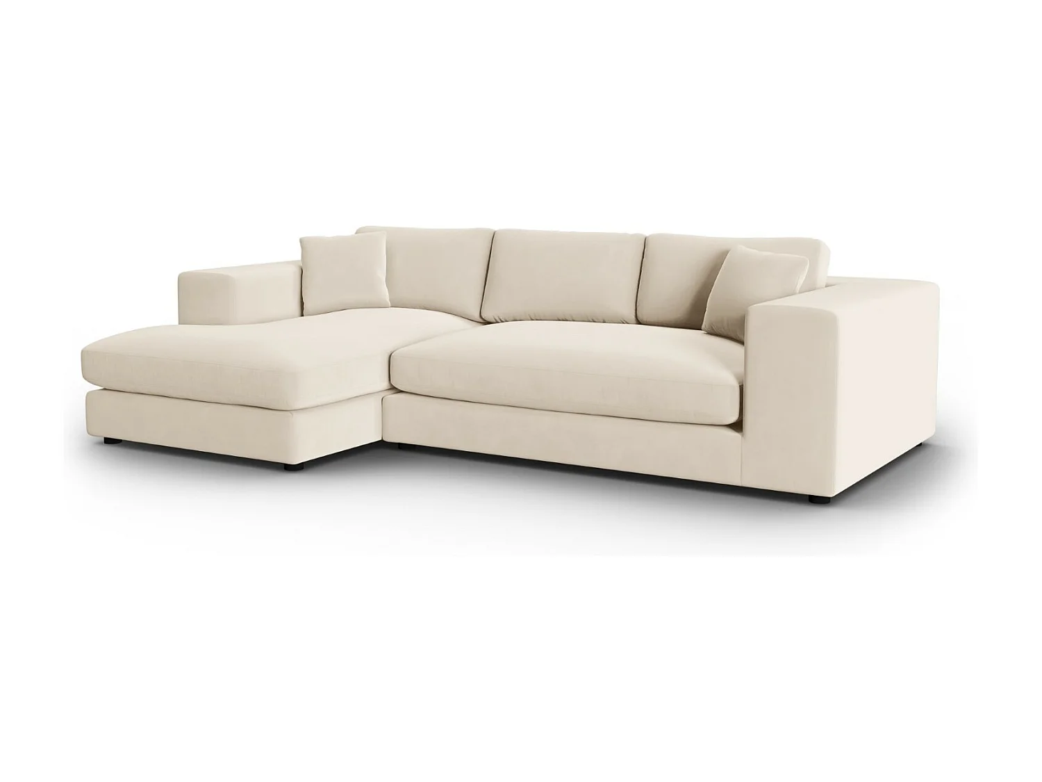 CXL by Christian Lacroix - Linker hoekbank "Tendance" 5 zitplaatsen, Flueel, Beige - 282x174x72cm