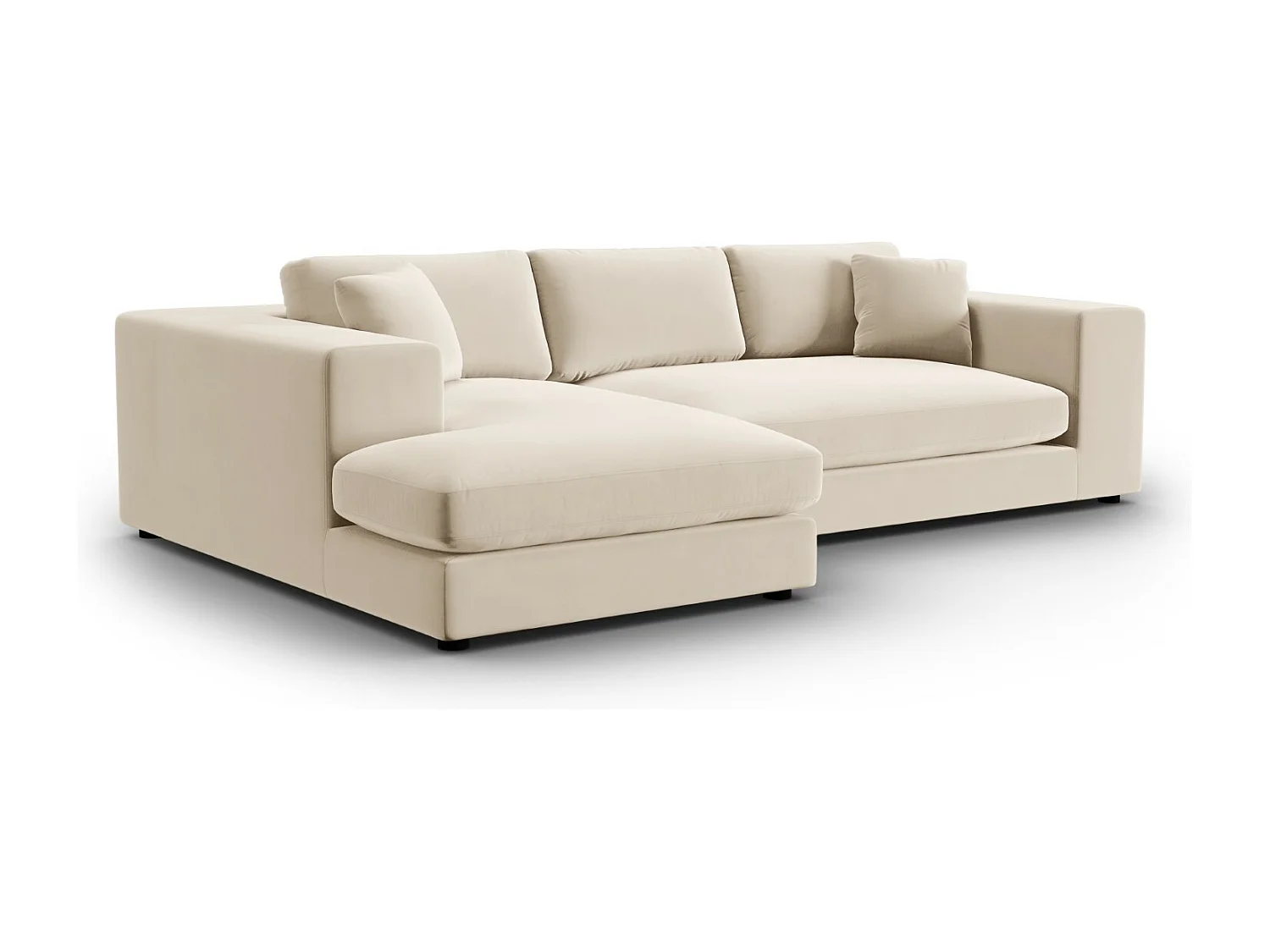 CXL by Christian Lacroix - Linker hoekbank "Tendance" 5 zitplaatsen, Flueel, Beige - 282x174x72cm