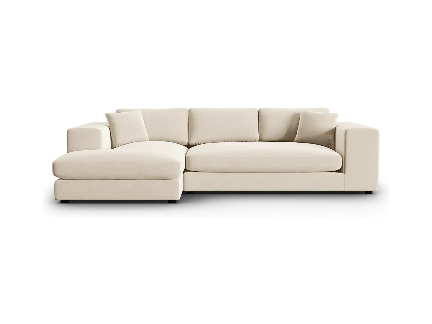 CXL by Christian Lacroix - Linker hoekbank "Tendance" 5 zitplaatsen, Flueel, Beige - 282x174x72cm
