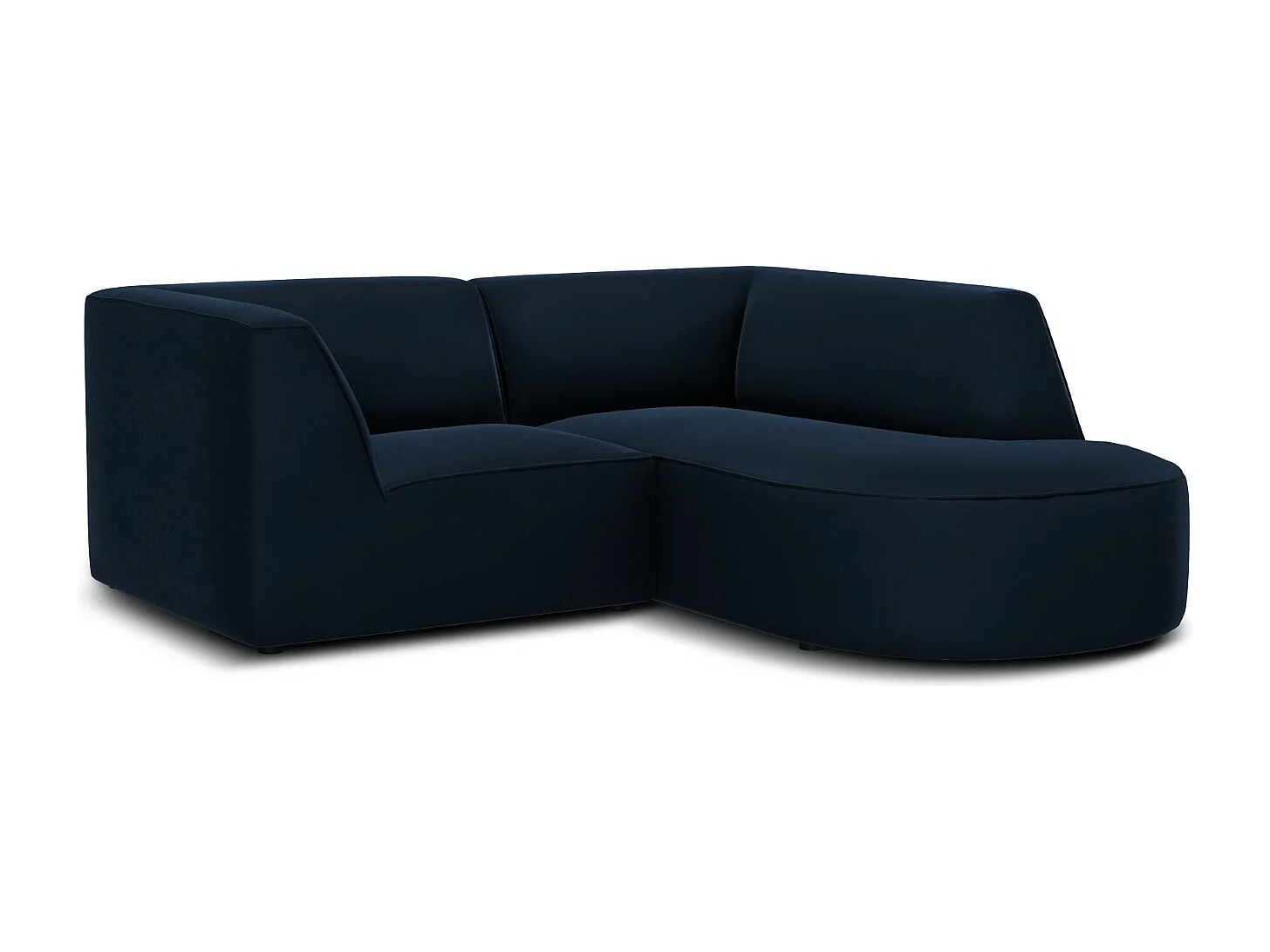 CXL by Christian Lacroix - Rechter hoekbank "Charles" 3 zitplaatsen, Flueel, Donkerblauw - 186x180x69cm